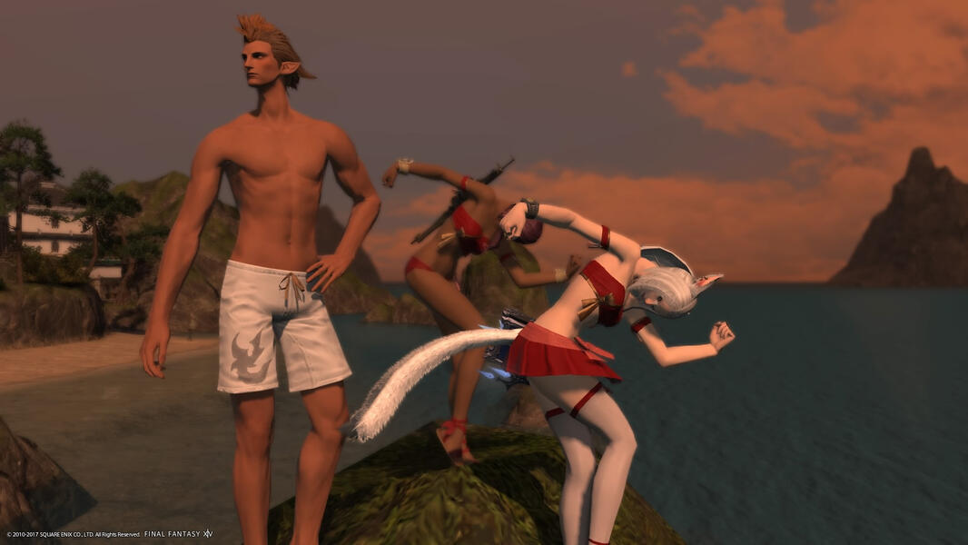 Leo Howlite (left), Seiya Solainteau (center-rear), Lanuaria Greyhame (right)